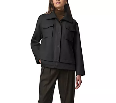 Bernardo Metro Haven Wool Jacket w/ Collar & Patch Pockets