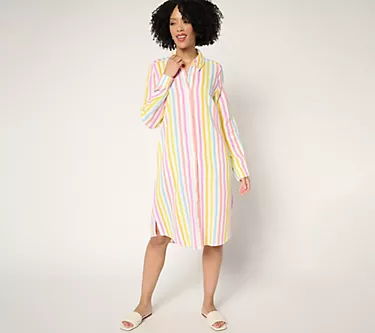 Denim & Co. Adaptive Beach Cotton Gauze Dress
