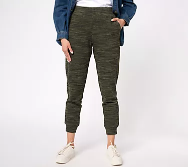 LOGO Lounge by Lori Goldstein Regular Textured Knit Jogger Pants
