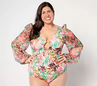 Kim Gravel x Swimsuits For All Chiffon Sleeve One-Piece
