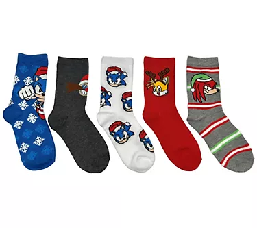 Sonic Boys' Character Holiday Crew Sock Set - 5Pair