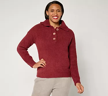 Barefoot Dreams CozyChic Rib Collared Pullover