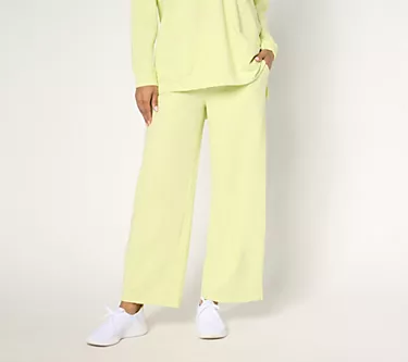 Joan Rivers Regular French Terry Wide-Leg Ankle Pants