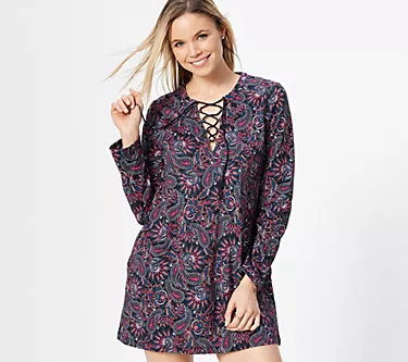 Lands' End Lace Up Tunic Shirtdress Cover-Up 1 243268-lands-end-lace-up-tunic-shirtdress-cover-up-1.webp