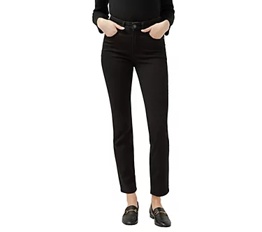 Silver Jeans Co. Women's Avery High Rise Straight Black Jeans