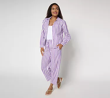 MUK LUKS Collared Long Sleeve and Pant Beach Cover Up