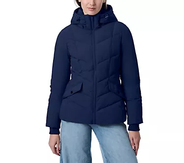 Bernardo Short Puffer Jacket with Detachable Hood