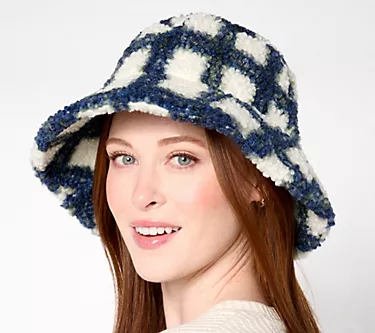 Sprigs Plaid Boucle Bucket Hat