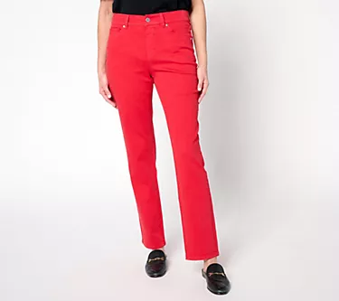 Isaac Mizrahi Live! Regular Color True Denim Straight Leg Ankle Jeans