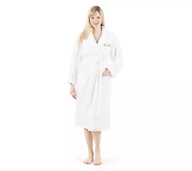 Linum Home Textiles "Bride" Embroidered Terry Bathrobe