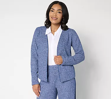 Isaac Mizrahi Live! Jacquard Open Front Cardigan