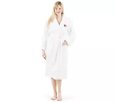 Linum Home Embroidered "I Love You Mom" Terry Bathrobe