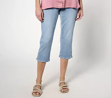 NYDJ Pull On Dakota Crop with Side Slit - Corfu