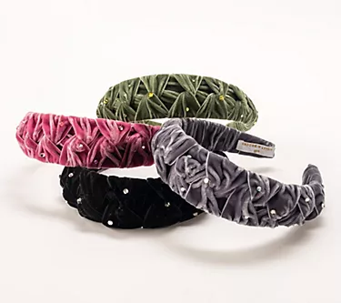 Violet & Brooks Ruched Velvet Crystal Headband