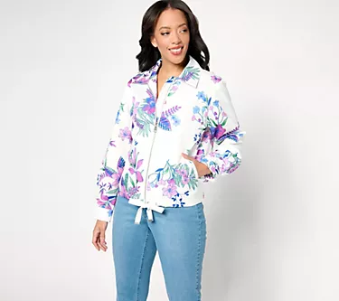 Dennis Basso Bomber Jacket with Ties