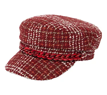 San Diego Hat Co. Tweed Cabbie Hat with Chain Detail 1 249577-san-diego-hat-co-tweed-cabbie-hat-with-chain-detail-1.webp