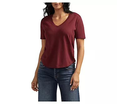 JAG Women's Drapey Luxe V-Neck Knit Tee