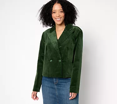 Me by Jennie Garth Collete Corduroy Cropped Blazer