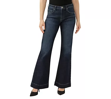 JAG Women's Kait Mid Rise Opera Blue Flare Jeans