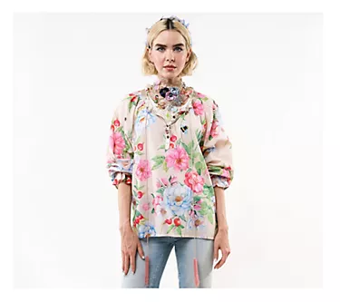 Aratta La Ville Rose Puff Sleeve Blouse