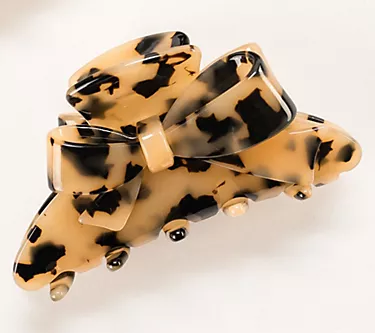 Violet and Brooks Two-Tone Bow Acetate Hair Claw Clip