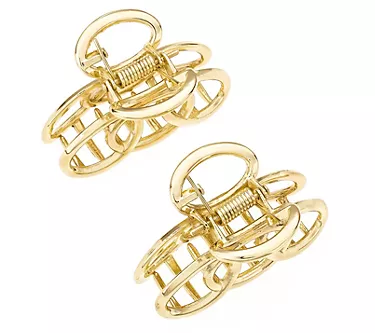 Ettika Set of (2) Keep It Simple Goldtone HairClips