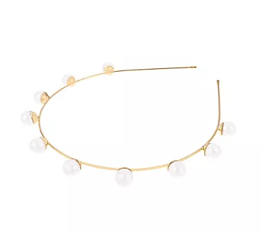 Ettika Faux Pearls Studded Headband