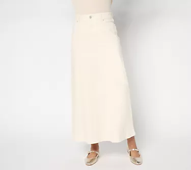 Me by Jennie Garth Petite Sullie PD Denim Maxi Skirt