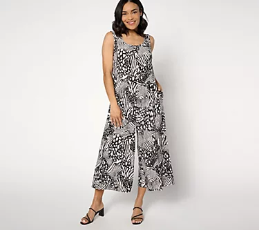Attitudes by Renee Petite Como Jersey Wide-Leg Crop Jumpsuit