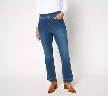 Isaac Mizrahi Live! Regular True Denim Indigo Pull On Bootcut Jeans