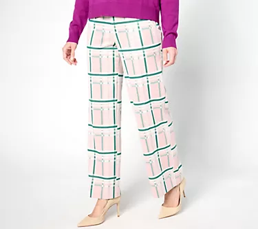by Stacy London Regular Knit Jacquard Wide Leg Pull-On Pant