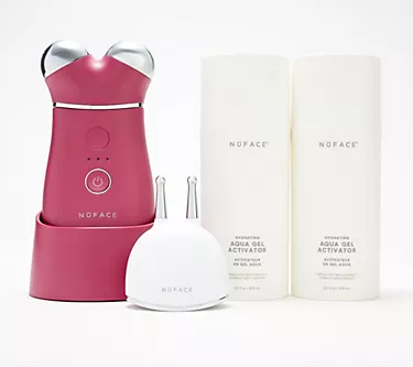 NuFace Trinity+ Facial Toning Device w/ ELE & 3.3 oz Aqua Gel Duo