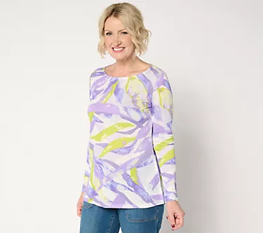 Belle by Kim Gravel Color Splash Sweater Slub Top