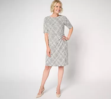 BEAUTIFUL by Lawrence Zarian Petite Stretch Tweed Midi Dress