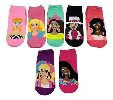 Barbie Ladies' Dreamhouse Gift Box No-Show SockSet - 7 Pair