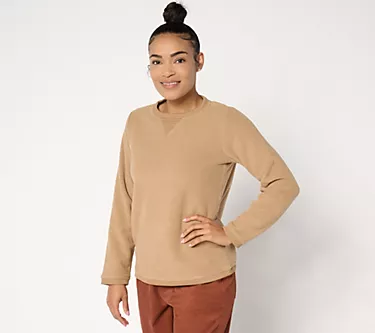 Denim & Co. Chenille Fleece Long-Sleeve Sweatshirt