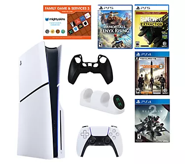 PS5 Slim Disc 1TB Console with 4 GamesBundle