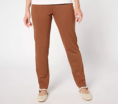 Isaac Mizrahi Live! Tall Yarn Dye Stripe Full Length Pants