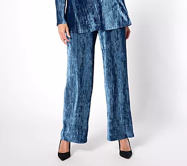 Dennis Basso Regular Velvet Pull on Pants