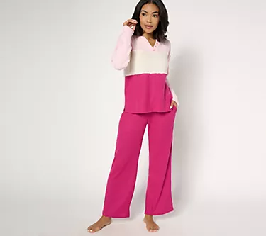 MUK LUKS Tall Brushed Rib Color Block Lounge Set
