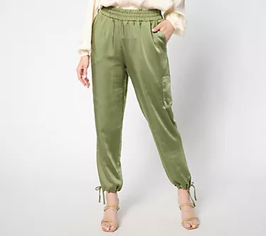 Susan GRaver Regular Matte Sateen Sofia Straight Leg Ankle Pant