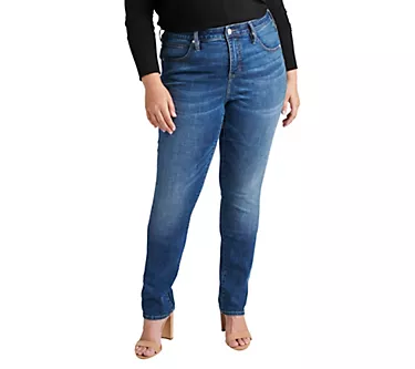 JAG Jeans Plus Size Ruby Mid Rise Straight Leg eans
