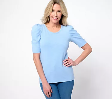 Studio Park x Rosina Grosso Ruched Sleeve Knit Top