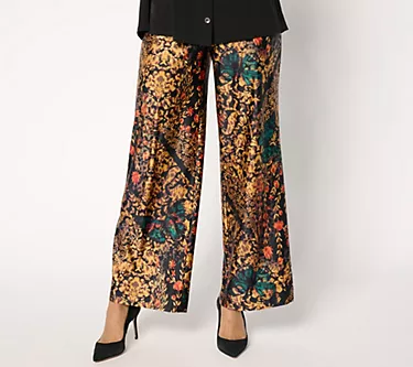 Attitudes by Renee Petite Fluid Satin Pull On Wide-Leg Pants
