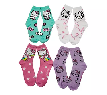 Hello Kitty Ladies' Set of 4 Socks in Lantern Gift Box