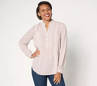 NYDJ Pleat Front Long Sleeve Tunic - Graceful Geo 1 268167-nydj-pleat-front-long-sleeve-tunic-graceful-geo-1.webp