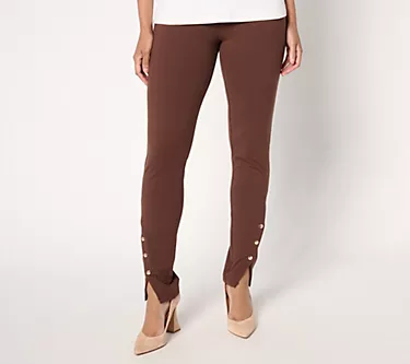 Women With Control Tummy Control Petite Slim Leg with Snap Detail