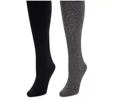 MUK LUKS Women's Set of 2 Fleece Lined Tights