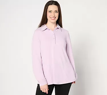 Denim & Co. Petite Heavenly Jersey Swing Top Tunic
