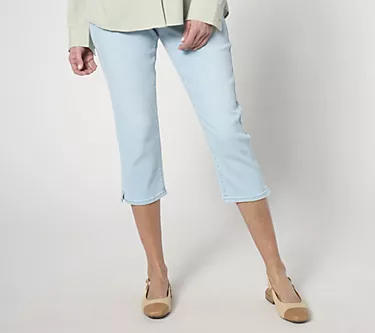 NYDJ Pull On Dakota Crop with Side Slit - Oceanfront